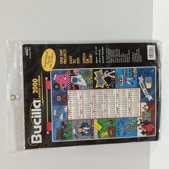 Bucilla 84053 Remember When 2000 Jeweled Calendar New in Package Vintage - Picture 1 of 2